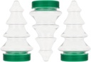 NUOBESTY 3Pcs Christmas Tree Candy Jars with Lids, Plastic Cookie Containers for Holiday Treats, Xmas Biscuit Storage & Christmas Decorations, Festive Kitchen and Party Supplies