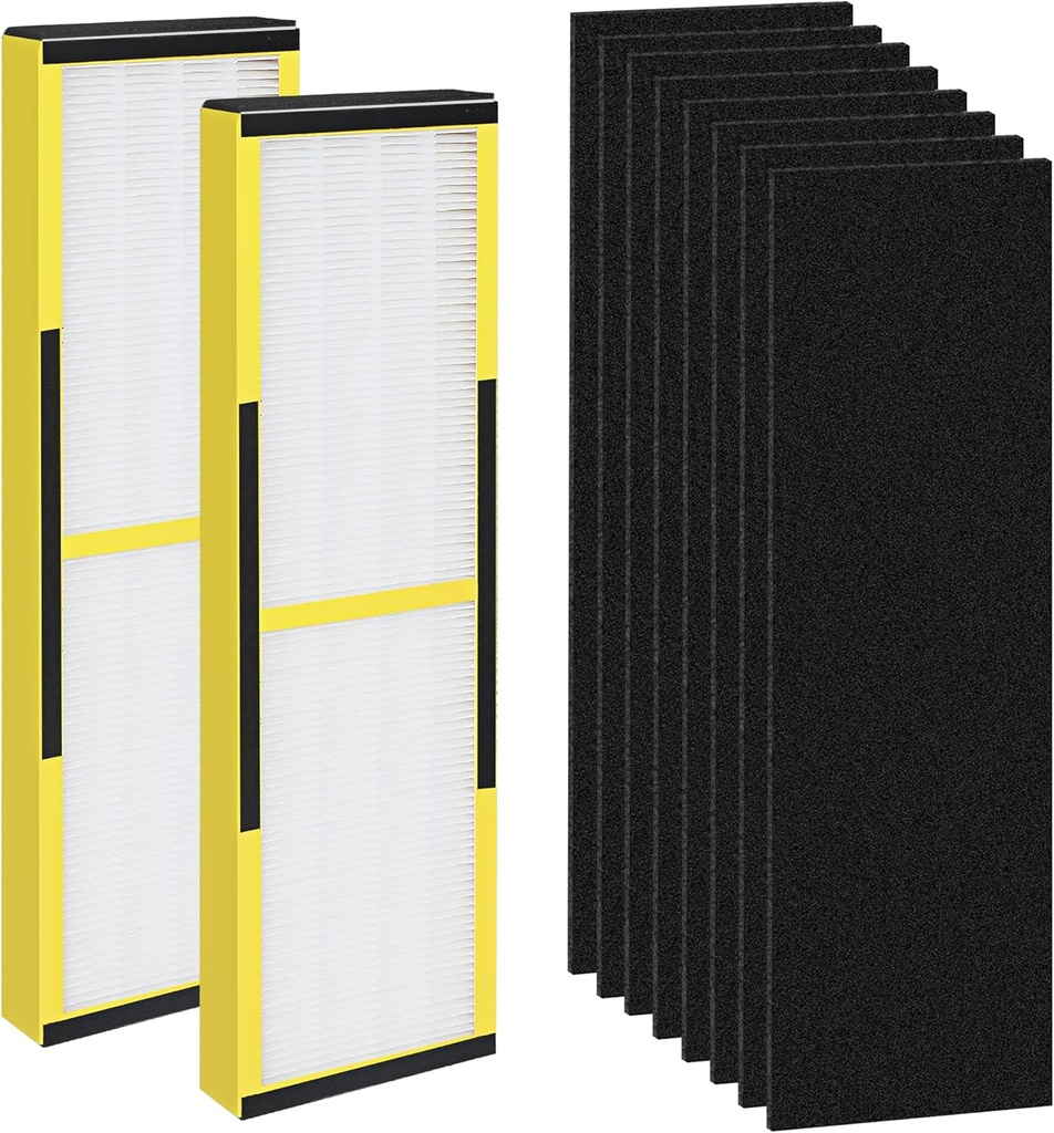 2 Pack FLT4825 True Filter B Replacement with 8 Pre-Filters Compatible with Guardian Air Purifier AC4825 AC4300 AC4800 AC4900 AC4850,H13 Filter