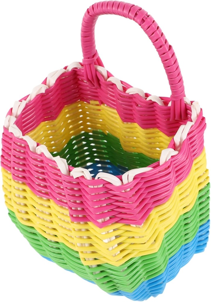 Unomor Plastic Hanging Basket for Kitchen and Bathroom Storage Single-ear Design for Easy Access Drainage for Cleanliness Versatile Organizer for Vegetables and Toiletries Rainbow Option