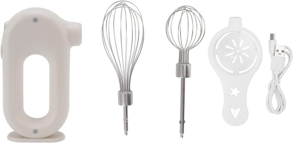 Electric Hand Mixer Handheld Mixer Electric Blender 3 Speeds Anti Slip Handle for Whipping Cream Stirring Food (White)