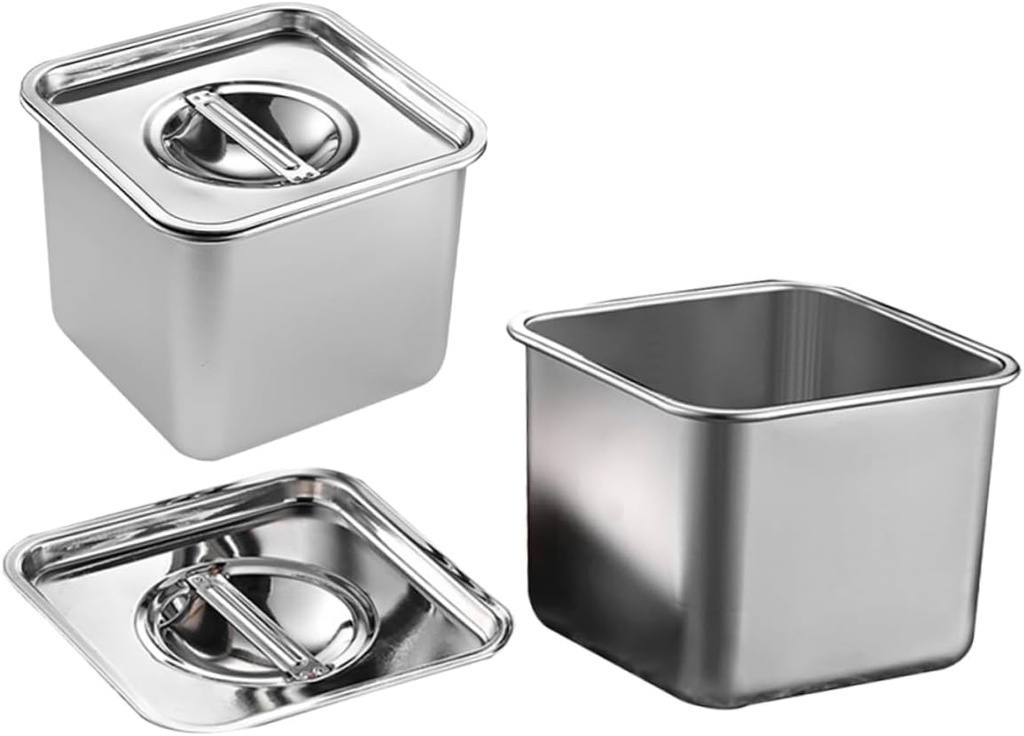 Luxshiny Stainless Steel Serving Trays 2 Pack Buffet Food Holder Steam Table Pan Easy to for Buffet and Canteen