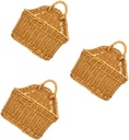OUNONA 3pcs Hanging Basket Vegetable Storage for Kitchen Wall Mounted Rattan Fruit Basket for Organized Space for Fruits Vegetables and Seasonings for Housewarming and Holidays