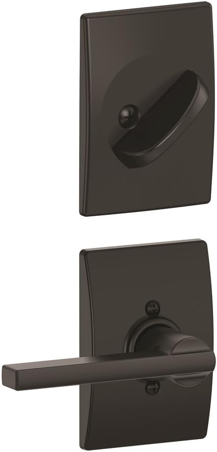 Schlage F59 LAT 622 CEN Century Collection Latitude Handleset Entrance Lock Interior, Matte Black (Interior Half Only)