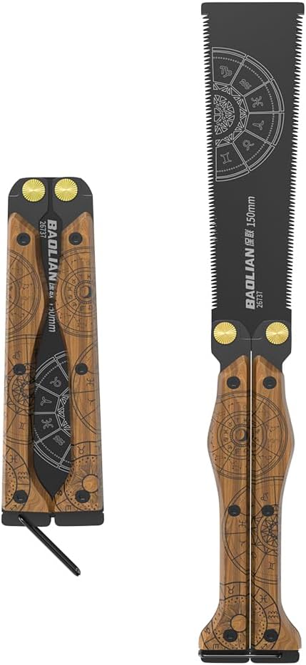 New Japanese Folding Saw, Double-sided Folding Hand Saw - SK8 Steel Blade, Three Side Grinding Teeth, Fast Cutting, Mini Portable for Woodworking Outdoor Camping Tree Trimming