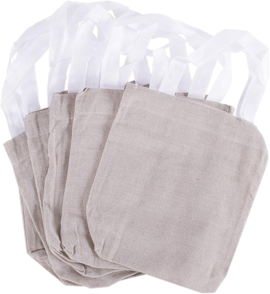 Super Z Outlet 8" x 8" Canvas Tote Sacks Natural Color for Arts & Crafts, Reusable Grocery Bags, Decoration, Party Favors (12 Pack)