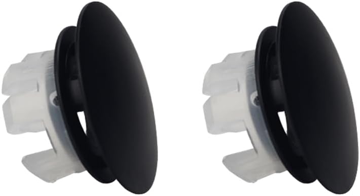 Sink Overflow Ring 2 Pack Matte Black Bathroom Vanity Sink Overflow Cover Insert in Round Trim Cap Brass Material