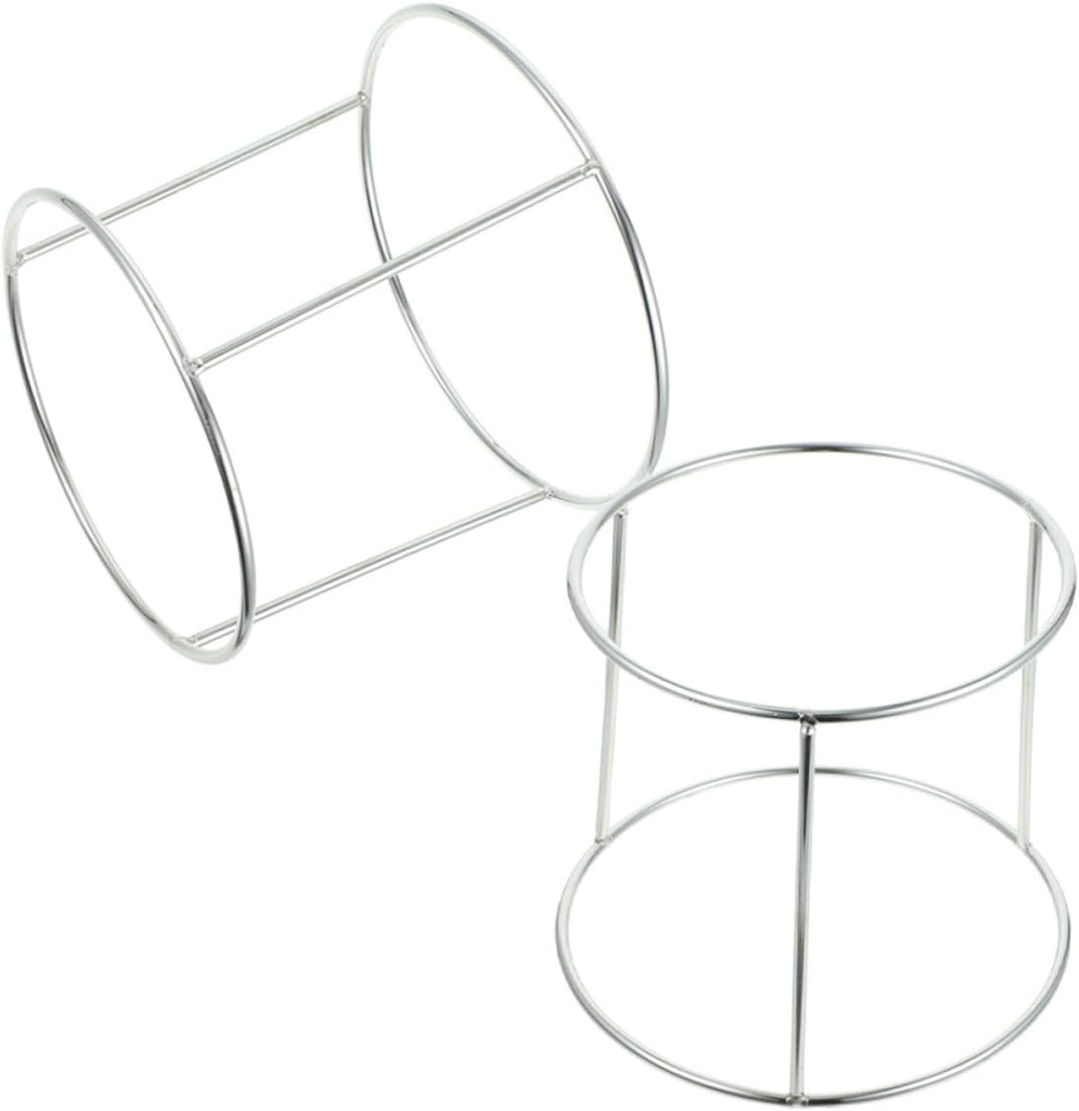 GLEAVI 2pcs Seafood Tray Rack Holder Restaurant Stand Stainless Steel Pizza Pan Display Rack