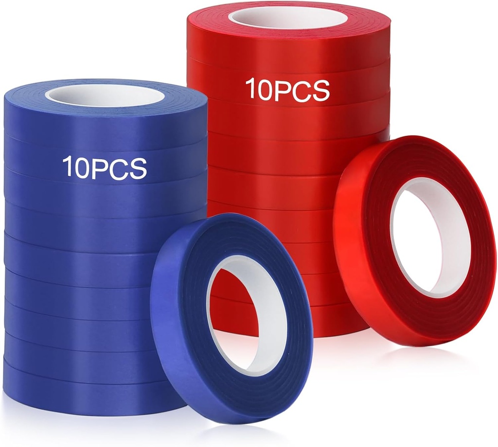SWANSOFT 20 Pcs Plant Ribbon for Plant Tying Machine, 82 Feet Long x 1/2 Inch Wide(10PCS Blue + 10PCS Red)