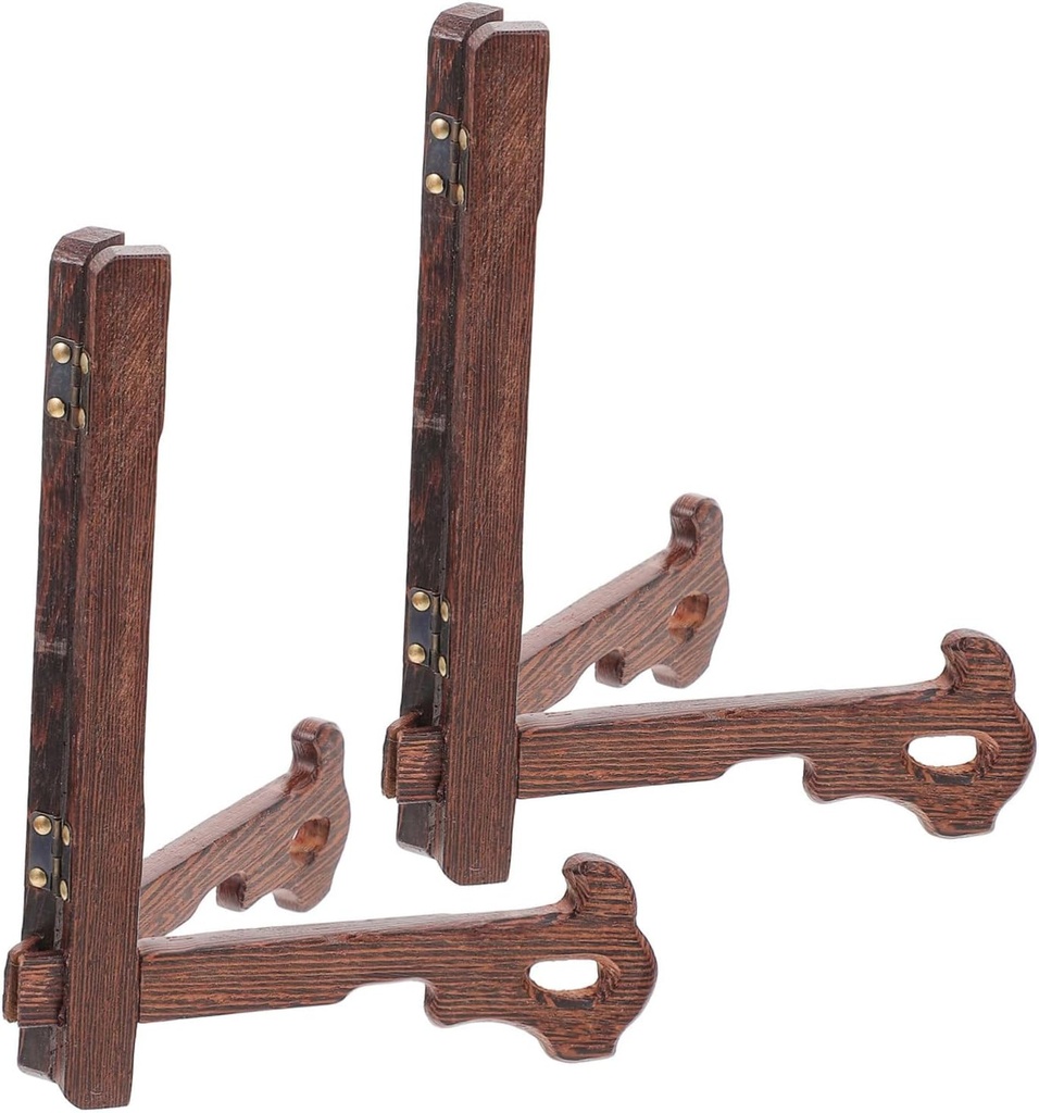 Wooden Plate Holder Display Stand Decorative Plate Rack for Artwork Platter Tray Book Home Decor