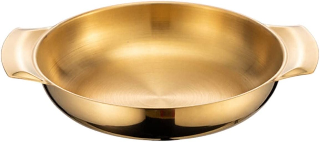 Wakauto Korean Ramen Cooking Pot Heat Resistant Stainless Steel Pan Multi Function Seafood Hot Pot for Kitchen Use with Polished Surface and Craftsmanship