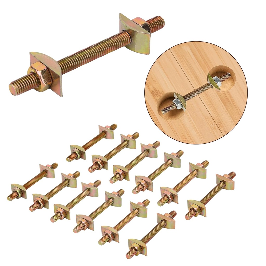 Countertop Connector,Furniture Fastening Connectors Table Top Fasteners Countertop Flip Connector Joint Connector Bed Connecting Kit & Furniture Drawbolt Pack Miter Draw Bolt【5/16" x 3-1/2" (12PCS)】