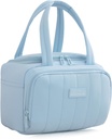 Insulated Lunch Bag for Women - 7L Lightweight Puffy Padded Waterproof Lunch Box - Reusable Lunch Cooler Bag for Work, Picnic, Camping, Travel (Light Blue)