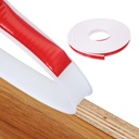 MECCANIXITY TPE U-Shape Edge Banding Self Adhesive Flexible Veneer Edging Trim 5/8 Inch x 20ft Furniture Edge Protector for Shelf Cabinet Table Repair Restoration (White)