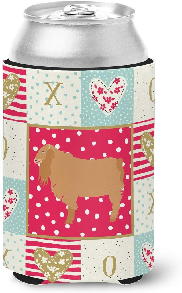 Caroline's Treasures CK5312CC American Lamancha Goat Love Can or Bottle Hugger, Red Cooler Washable Drink Sleeve Collapsible Beverage Insulated Holder, Can Hugger, Multicolor
