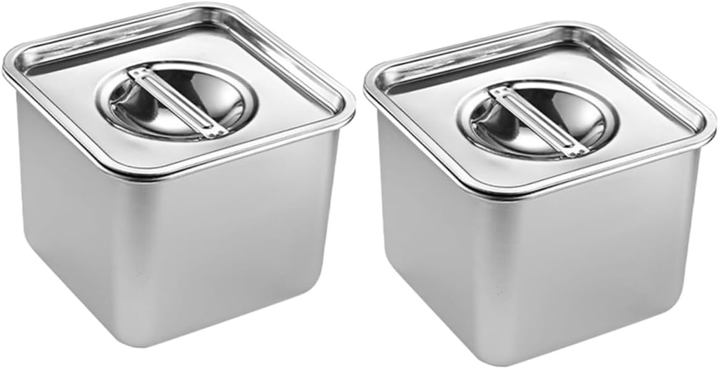 Veemoon 2pcs Commercial Stainless Steel Buffet Tray with Lid for Food Service Catering and Events Easy to Clean Buffet Plates for Restaurants Steam Tables and Canteens