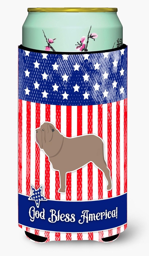 Caroline's Treasures BB3365TBC USA Patriotic Neapolitan Mastiff Tall Boy Hugger Can Cooler Sleeve Hugger Machine Washable Drink Sleeve Hugger Collapsible Insulator Beverage Insulated Holder