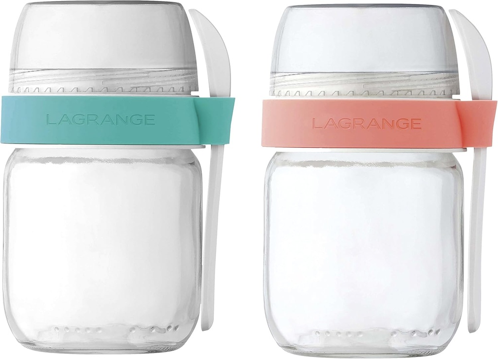 Lagrange 440402 2 Compartmentalized Pots, Green and Orange