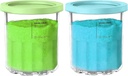 For Ninja Creami NC500 NC501 Series Deluxe ice Cream Makers Pints and Lids - 2 Pack, Compatible with Ninja 24 OZ 11-In-1 XL Family Size Ice Cream Machines, BPA-Free & Dishwasher Safe (Blue/Green)