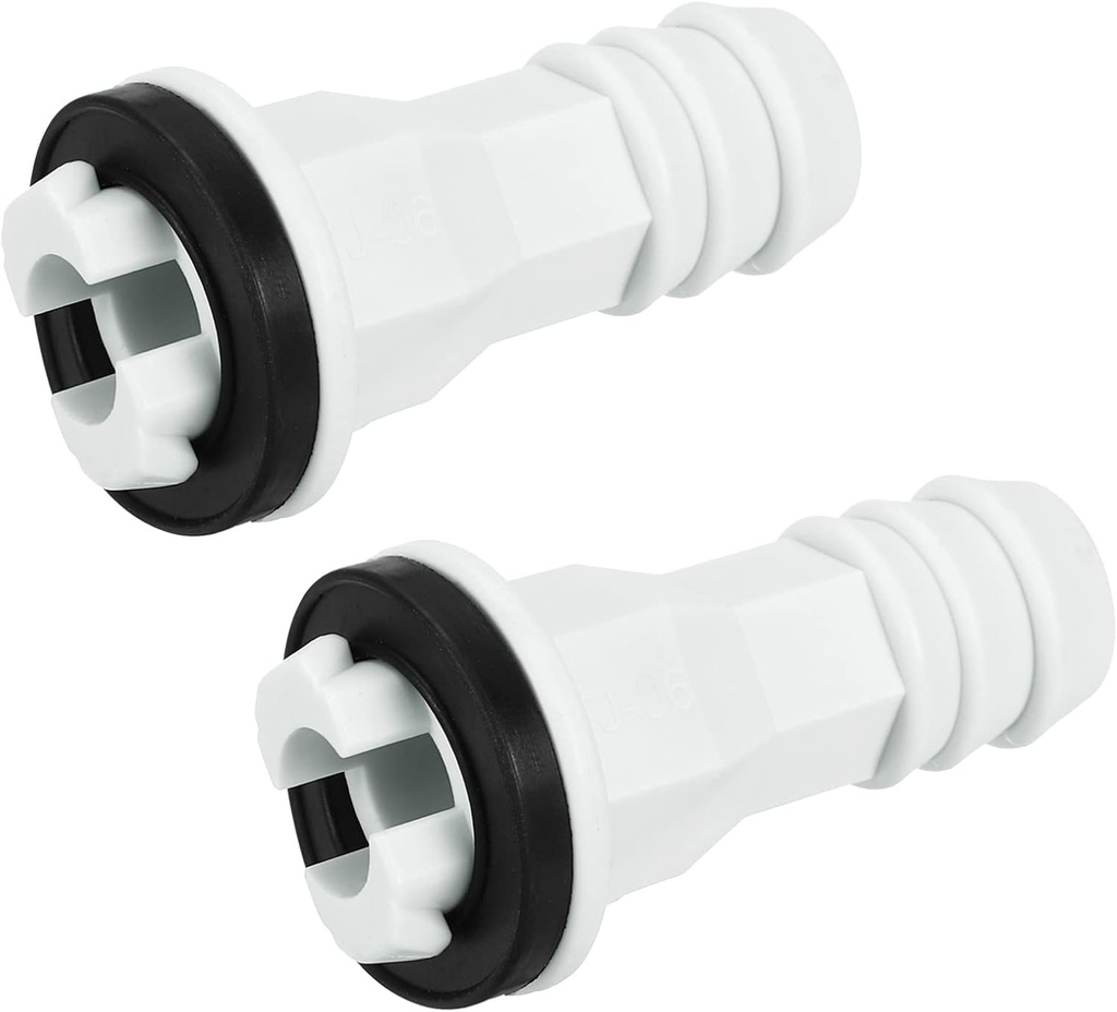 MECCANIXITY Air Conditioner Drain Hose Connector 15mm Tube Straight Fitting Replacement Part Accessories for Mini-Split Window AC, Beige Pack of 2