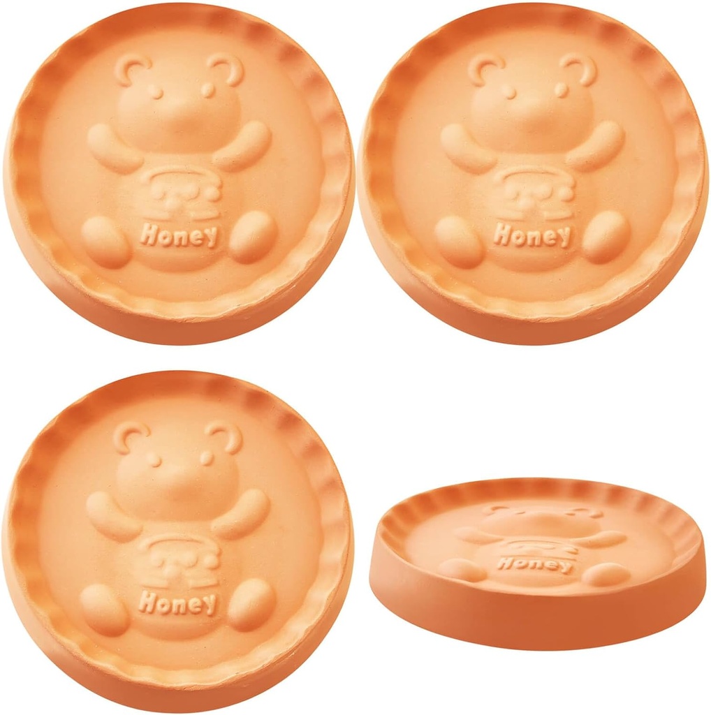 vensovo Terracotta Brown Sugar Keeper - Brown Sugar Bear with Multiple Uses for Food Storage Containers, Reusable and Keeps Sugars Soft, 4 Pack