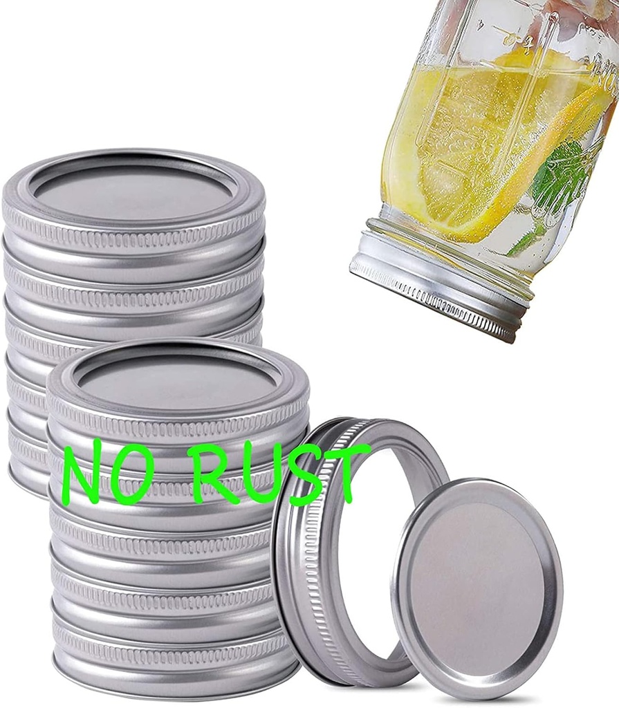 Wide Mouth Canning Lids and Rings for Ball or Kerr,Mason Jar Large Lids and Bands Set of 12