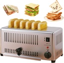 6 Slice Toaster, Defrost Bread Machine, Extra-Large Wide Slot, Fast Baking, 1-5 Min Timer Reminder, with Removal Crumb Tray, for Bakery, Hotel, Restaurant