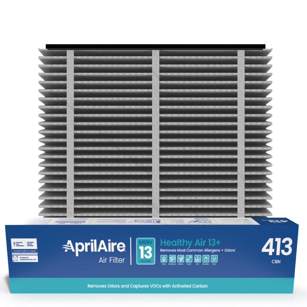 AprilAire 413CBN Replacement Filter for AprilAire Whole House Air Purifiers - MERV 13 with Carbon, Healthy Home Allergy + Odor Reduction, 16x25x4 Air Filter (Pack of 1)