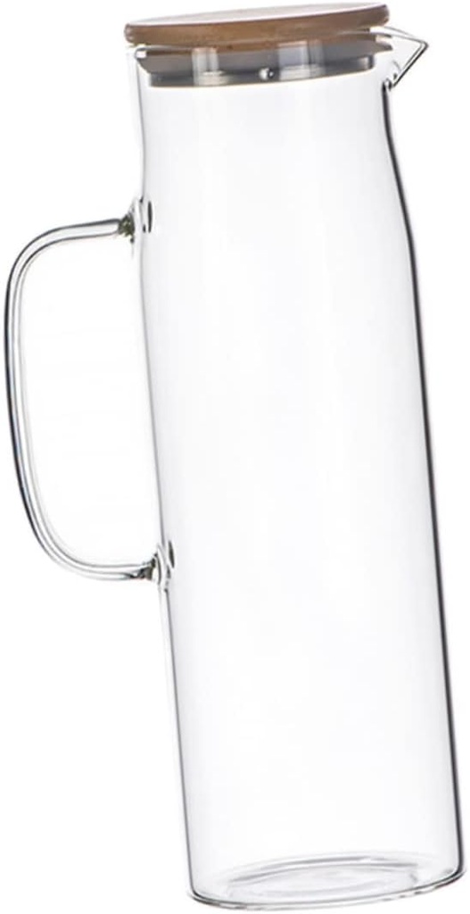 Large Capacity Thickened Glass Jug with Handle High Temperature Resistant Water Pitcher for Fruit Juice Iced Tea and Homemade Drinks Borosilicate Glass Cold and Hot Beverage Carafe