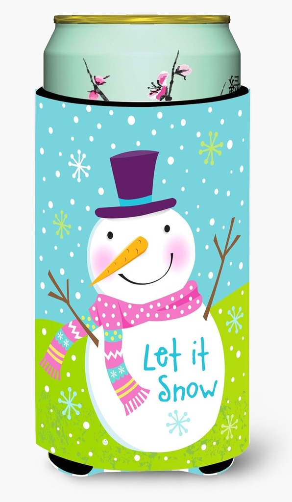 Caroline's Treasures VHA3017TBC Christmas Snowman Let it Snow Tall Boy Hugger Can Cooler Sleeve Hugger Machine Washable Drink Sleeve Hugger Collapsible Insulator Beverage Insulated Holder