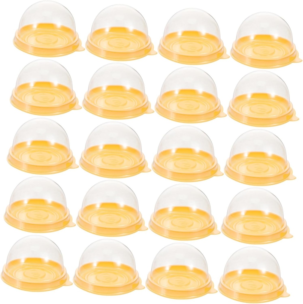 100pcs Egg-yolk Puff Treat Boxes for Desserts Pastry Containers Lids Moon Cake Carrier for Bakery