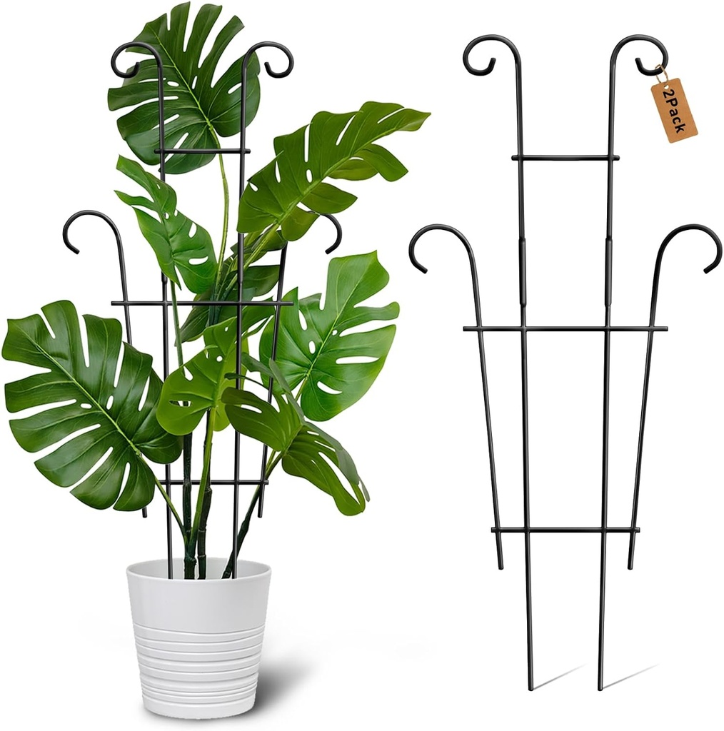 Plant Trellis for Potted Plants 2p, Larger 23in Garden Trellis for Climbing Plants Indoor Outdoor, Rustproof House Plant Support Stakes for Pothos Hoya Ivy Flower