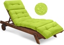 Outdoor Chaise Lounge Chair Cushion Waterproof 74.4 x 22 x 4.7 Inches Thickened Memory Foam Pool Chaise Lounge Chair Cushions Replacement for Outdoor Patio Furniture with Ties, Light Green