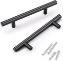 KNOBWELL 20 Pack 4" Black Cabinet Pulls, Stainless Steel Bathroom Cabinet Vanity Handles Kitchen Cupboard Door Handles, 6-2/5" Overall Length