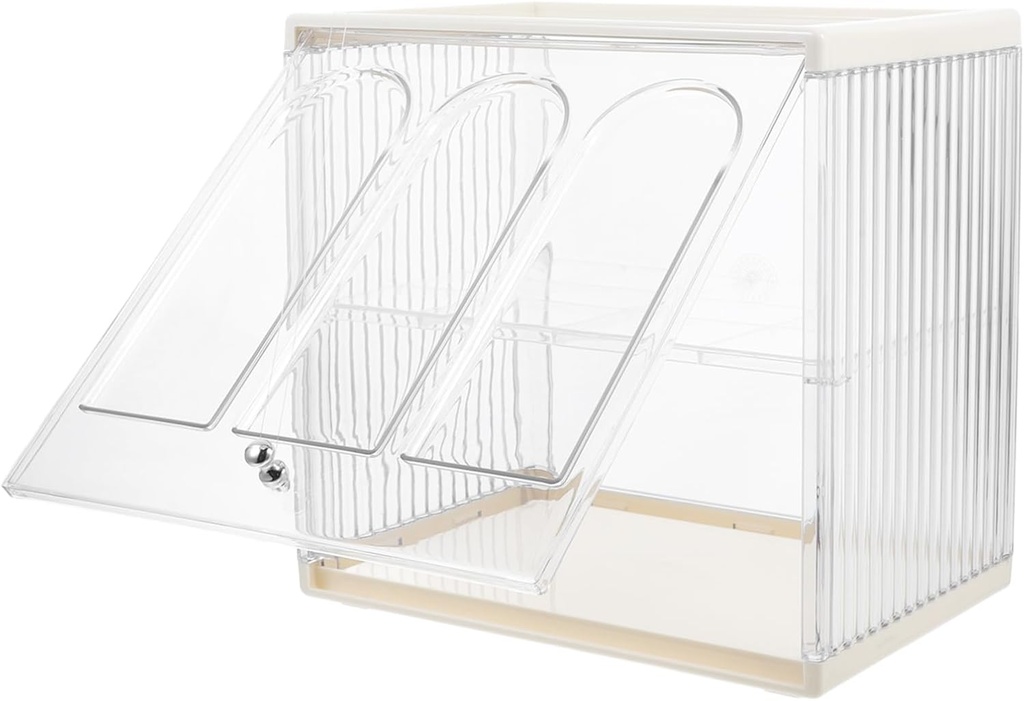 VOSAREA Double Layer Bread Storage Container Airtight Seal Bread Box for Kitchen Countertop and Bakery Items Farmhouse Design