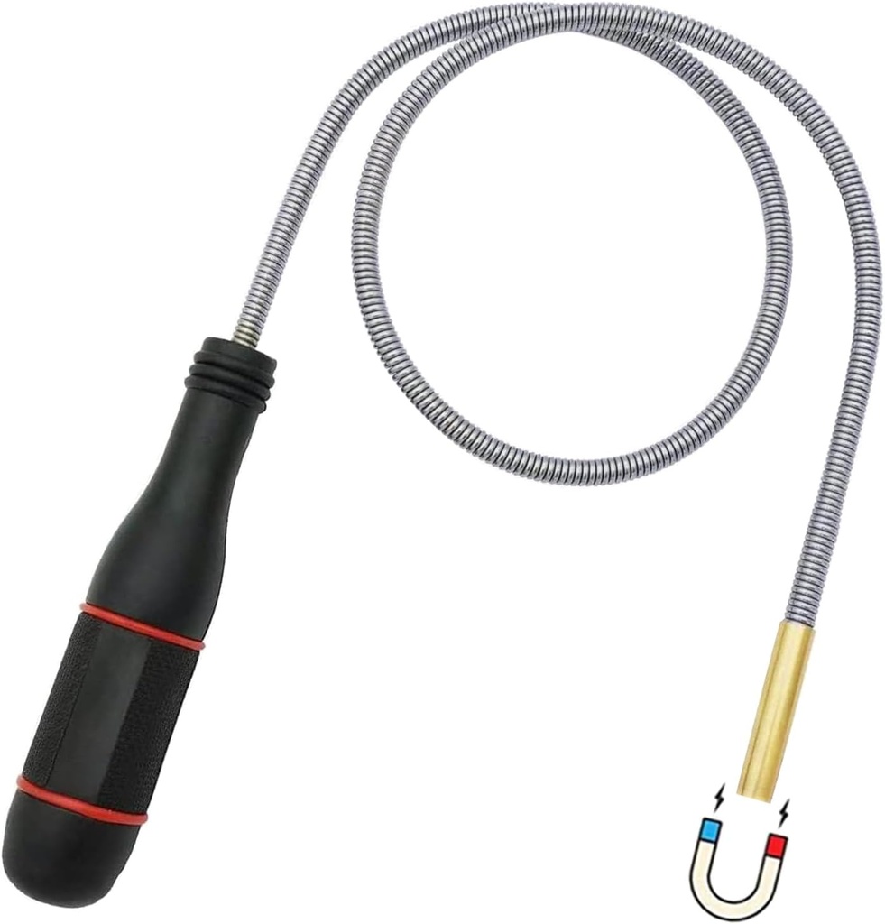 24‘’Magnetic Pickup Tool, Flexible Long Handy Reaching Assist Tool, Bend-It Magnet Snake Picker, Bendable Magnetic Sweepers for Home Sink Drains' Car Keys, USB's, Bolts, Nuts, Screws Pick up