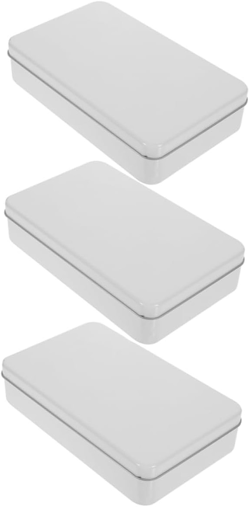 Amosfun 3Pcs Vintage Tinplate Cookie Storage Box Containers with Lids for Cookies Crafts and Items Multi Use Design for Home and Office