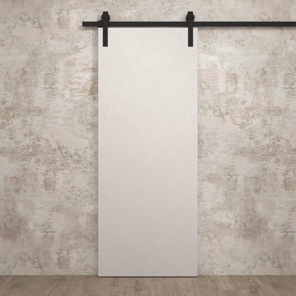 SARTODOORS Interior Modern Barn Door 32 x 80 inches | Ego 5005 Painted White Oak | 6.6FT Rail Track Heavy Hardware Set | Solid Panel Interior Doors