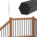 BLIKA 50 Pack Aluminum Deck Balusters, 36" X3/4" Round Black Deck Balusters for Deck Railing Porch, Staircase