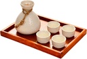 Japanese Sake Cup Set，Ceramic Traditional Crafts Wine Cups Sake Pot 6 Piece，D,Practical