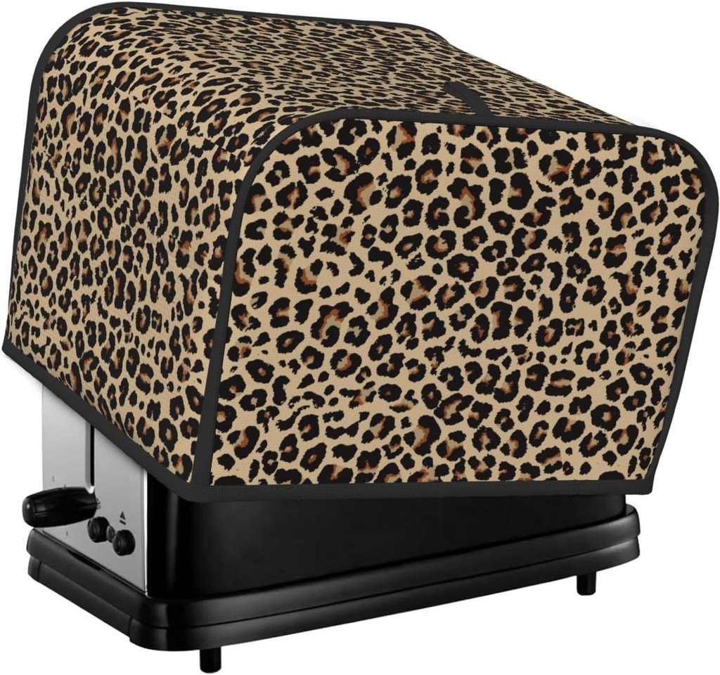 Oven Cover Kitchen Bread Machine Protector,4 Slice Toaster Cover For Home,Fingerprint Coaster Cover,Kitchen Small Appliance,Leopard Print-1