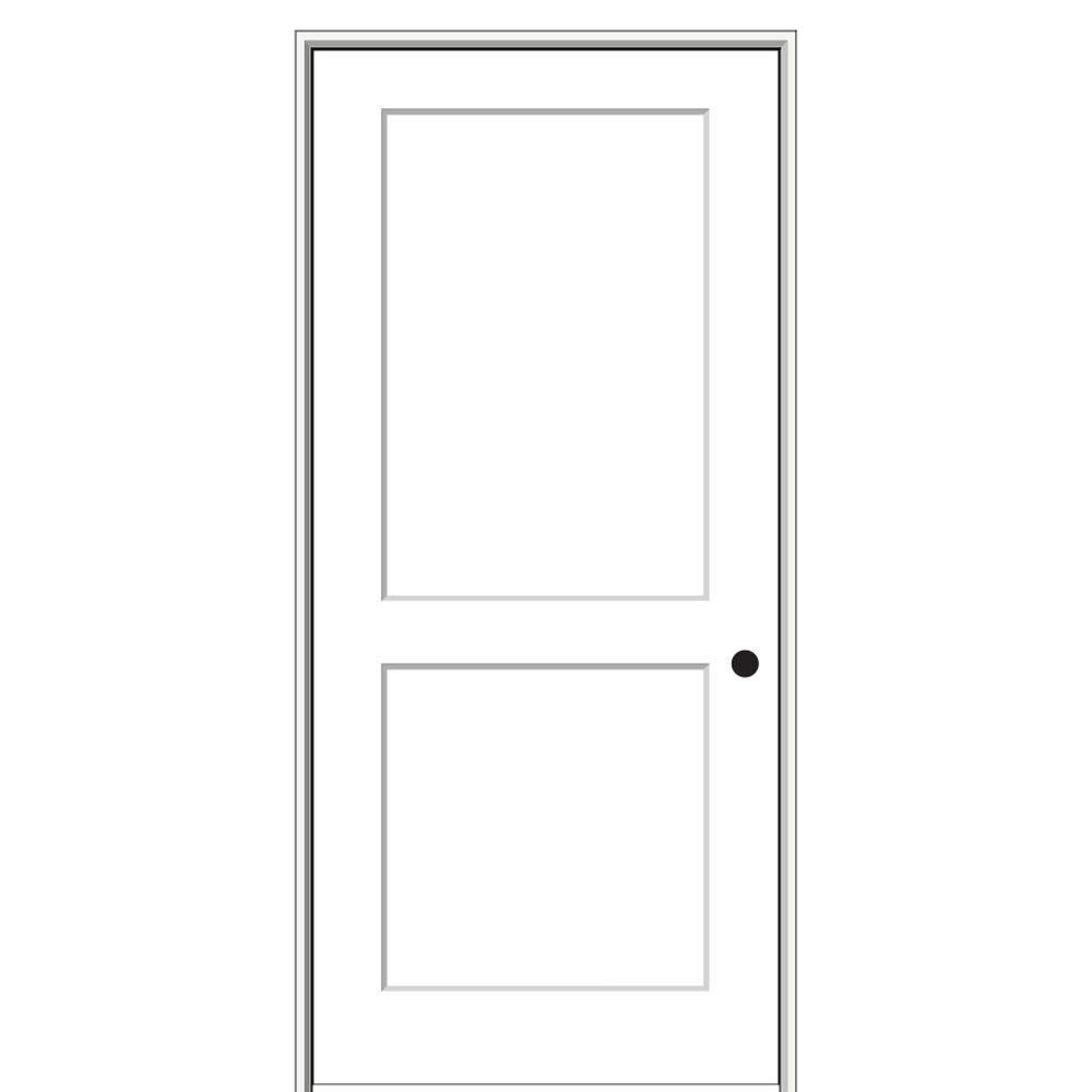 National Door Company ZZ364469L Solid Core, Molded, Craftsman 2-Panel Flat, Left Hand, Prehung Interior Door, 30"x80", on 4-9/16" Jamb, Left Handed, MDF, 80" Height