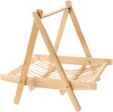 Bamboo Fruit Basket Meat Drying Rack Handheld Vegetable Rack Snack Basket Kitchen Accessory Versatile Organized Decorative for Home Office