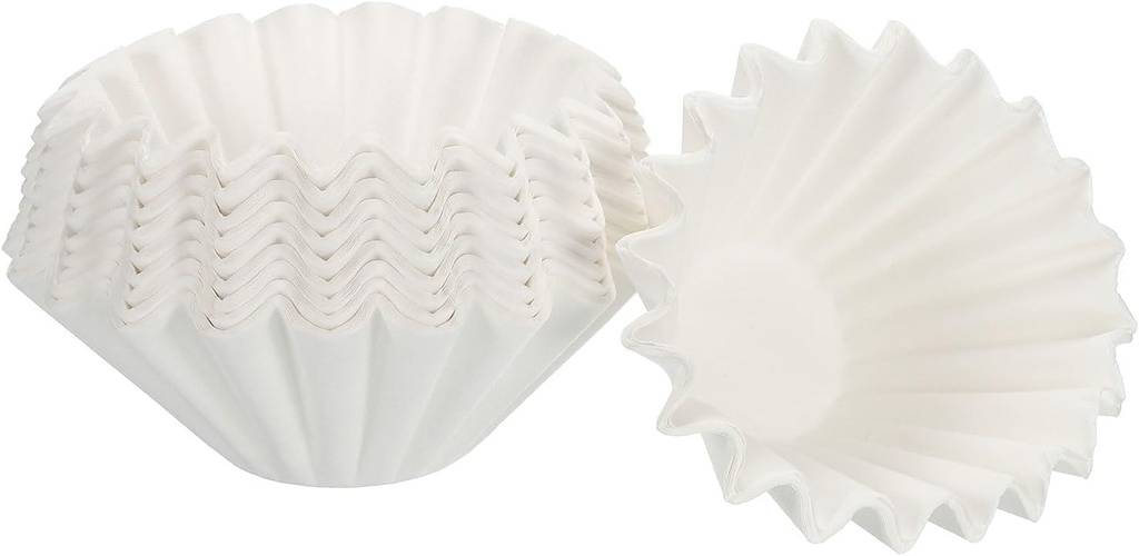 MECCANIXITY 2-4 Cup Basket Coffee Filters White Paper Filter 50/185mm Drip Coffee Makers Coffee Filter for Cafe Office Home, Pack of 50