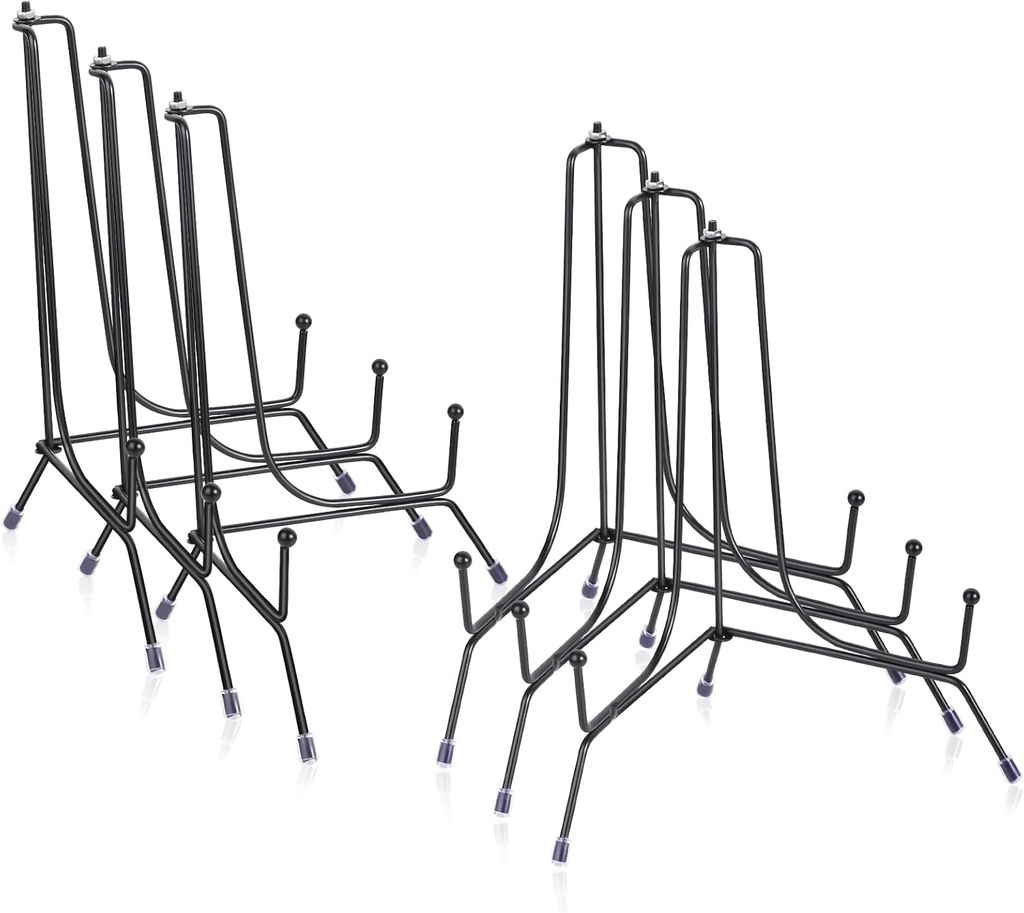 6 Pack Upgraded Plate Display Stands, 8 Inch Anti-Slip Iron Photo Holder Stands Book Display Stands, Compatible 8 to 12 Inch Decorative Plates, Picture Frames and Artworks