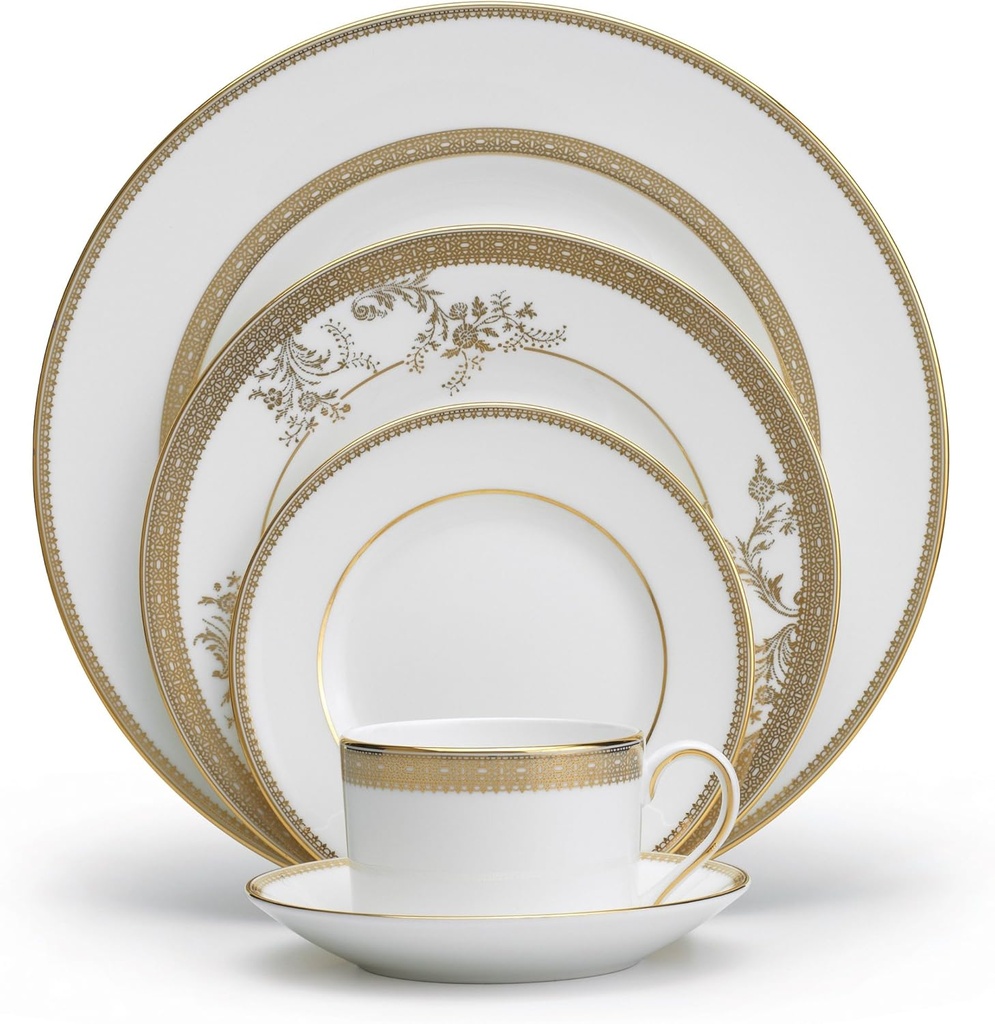 Vera Wang Wedgwood Vera Lace Gold 5-Piece Dinnerware Place Setting