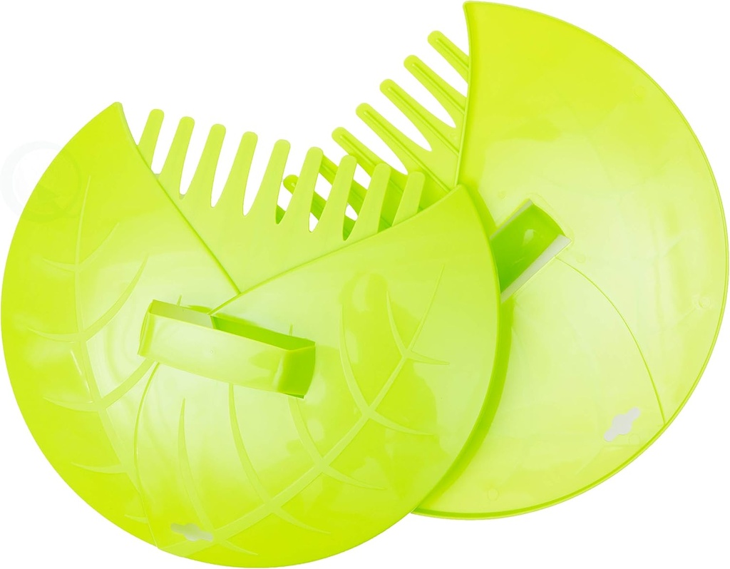 Gardenised Pair of Leaf Scoops, Hand Rakes for Lawn and Garden Cleanup (QI003286),Green