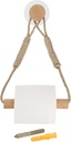 uxcell 1 Pcs Wood Jute Rope Toilet Paper Holder for Bathroom Decor,Wood Color