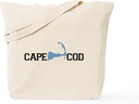 CafePress Cape Cod MA Map Design Tote Bag Natural Canvas Tote Bag, Reusable Shopping Bag
