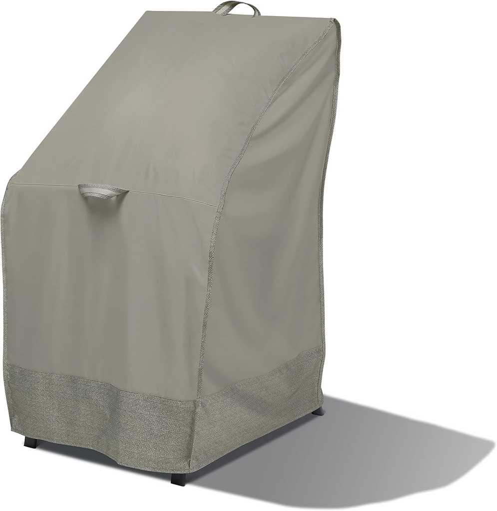 Duck Covers Weekend Water-Resistant Outdoor Stackable Chair Cover with Integrated Duck Dome, 26 x 28 x 49 Inch, Moon Rock, Stackable Chair Covers for Outdoor Furniture
