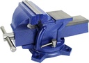 HFS(R) 4" Heavy Duty Bench Vise Anvil with 360° Swivel Locking Base Desktop Clamp - FS Blue Design